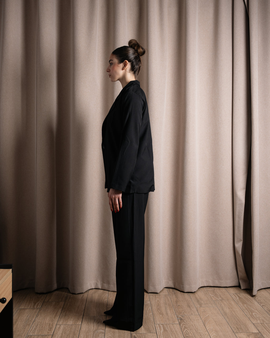 Noir Long Blazer Set – Black (2 Piece Set)