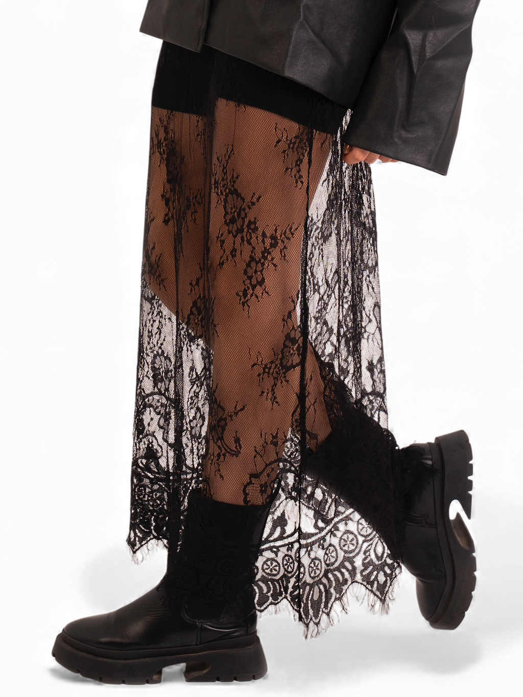 Lace – Black Lace Skirt (Unlined)