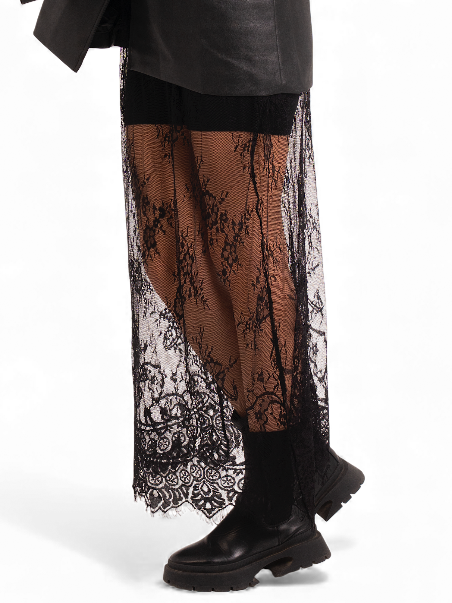 Lace – Black Lace Skirt (Unlined)