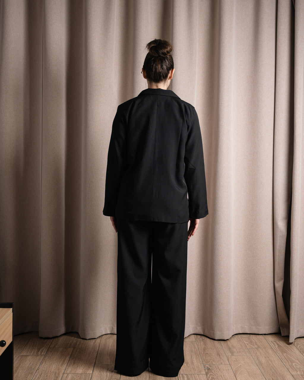 Noir Long Blazer Set – Black (2 Piece Set)