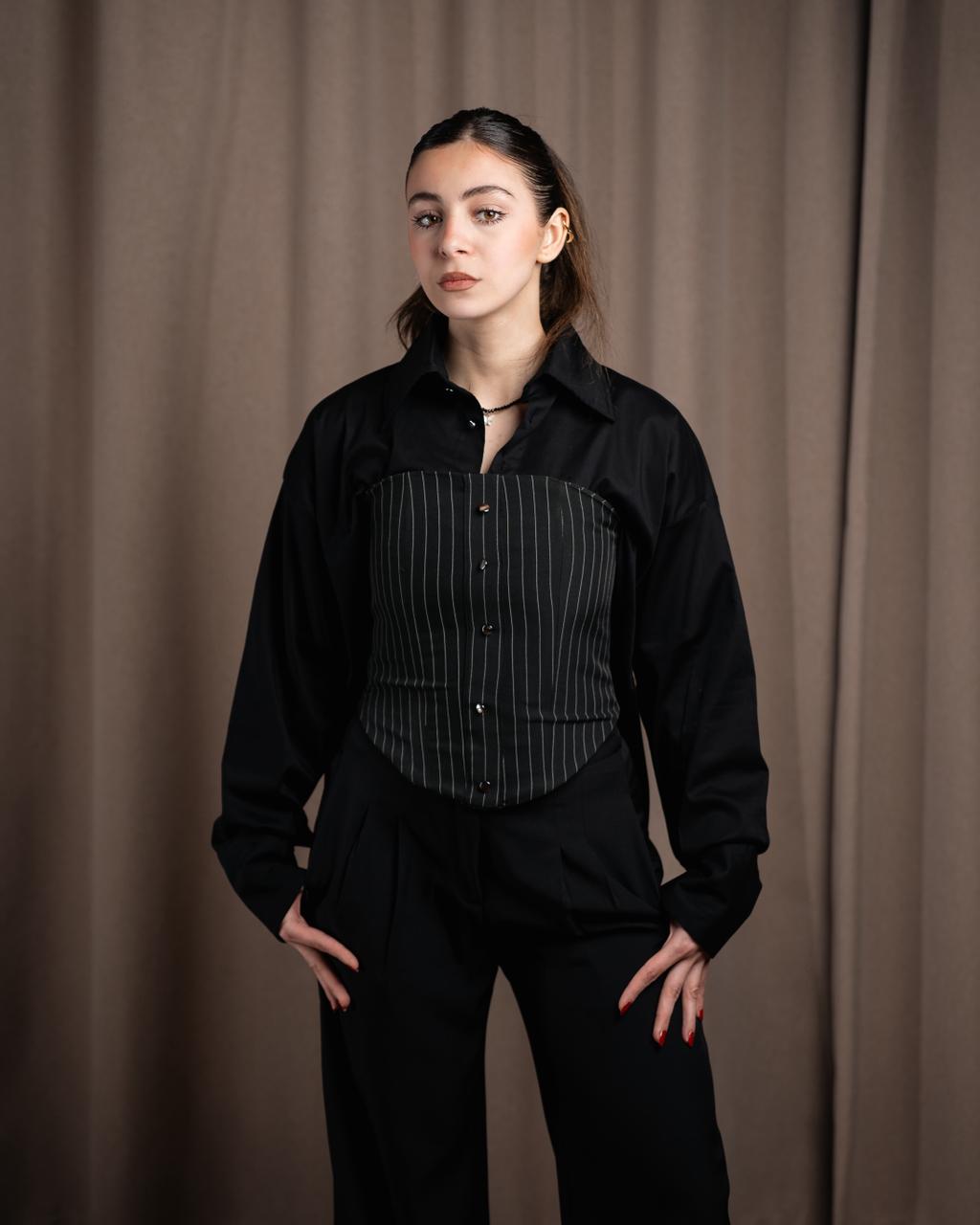 Noir Stripe Corset